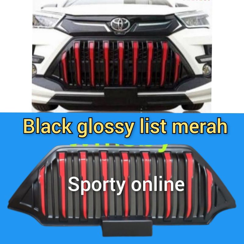 grill toyota raize model apllo  black glossy