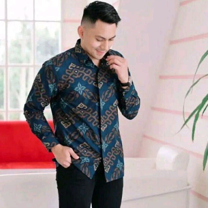 Kemeja Batik Pria Casual Modern Lengan Panjang TjAnom Batik Pria Soloan Premium Big Size Reguler Fit