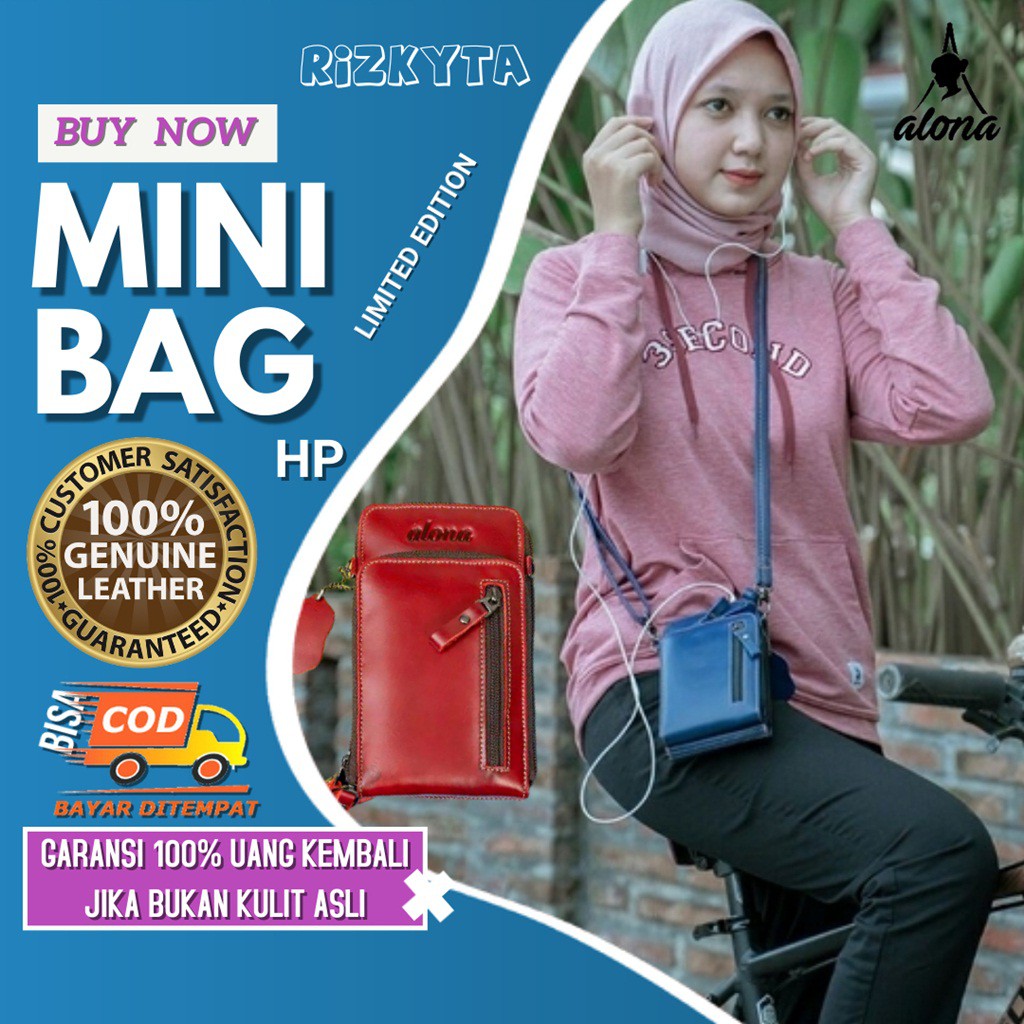 Tas Slempang Mini Sling Bag Dada Hp Bahu Anak Kecil Remaja Kulit Asli Wanita Cewek Kekinian Terbaru