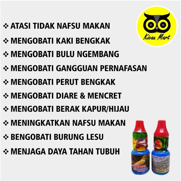 OBAT BURUNG MURAI KACER LOVEBIRD KENARI SPEKTRA DR. EDI BOEDHI ATASI MATA DIARE BULU NGEMBANG VSPEKK