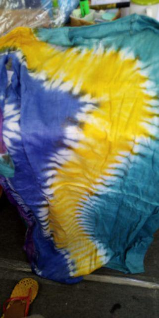 Bisa Pilih Warna Nirmala Gamis Kaos Pelangi Tiedye Batik Syari Adem Busui