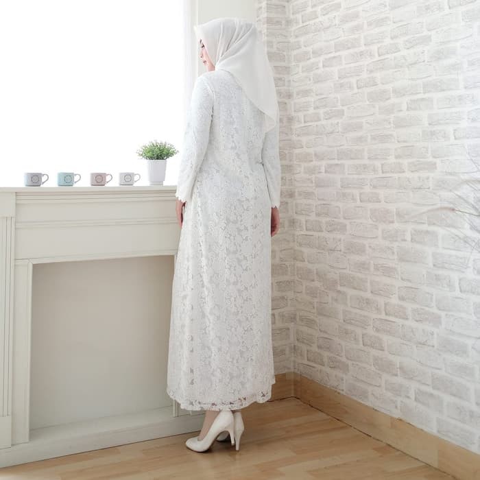 Gamis Putih Premium Baju Gamis Wanita / Gamis Jumbo / Muslim Putih #80820 JMB