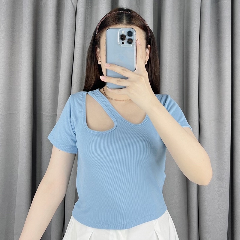 Korea Cut out Short sleeve top | Korea Halter Top 1693