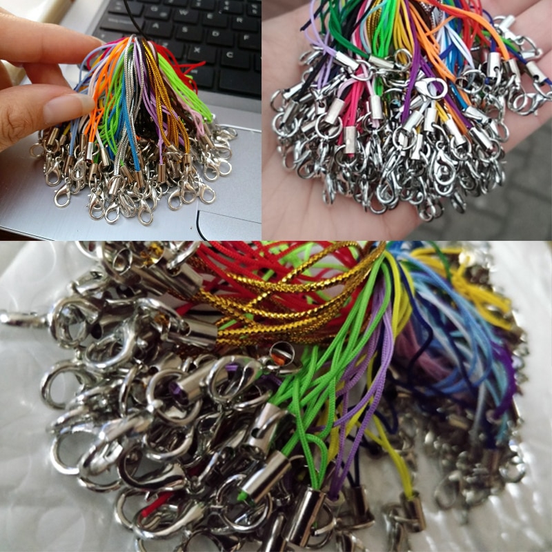 30 Pcs Tali Lanyard Warna-Warni Dengan Gantungan Kunci Lobster Untuk Perhiasan