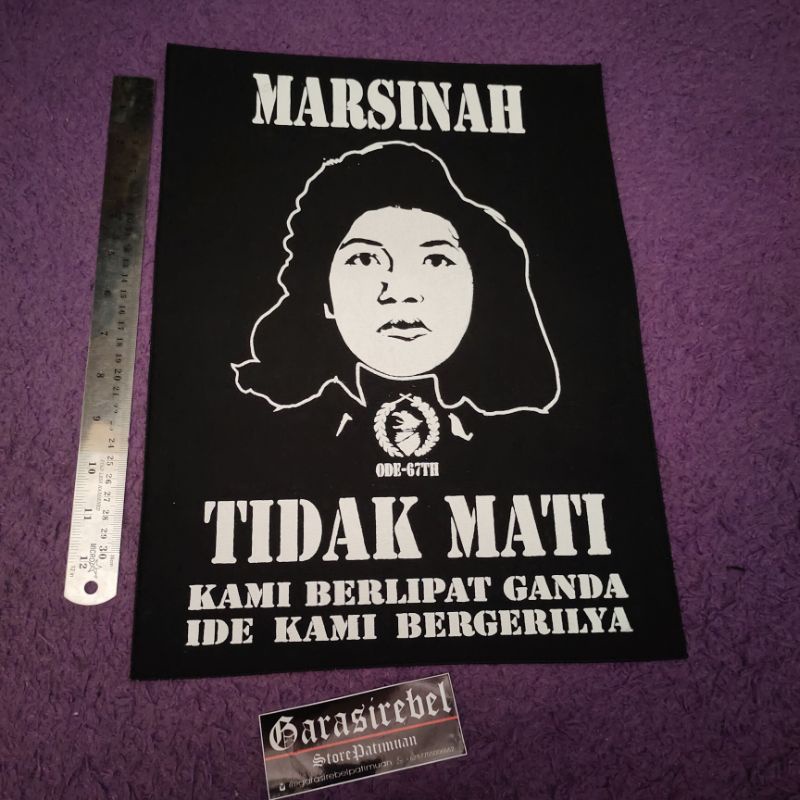 garasi rebel backpatch marsinah emblem punggung jumbo emblem sablon terbaru pacth jumbo bordiran