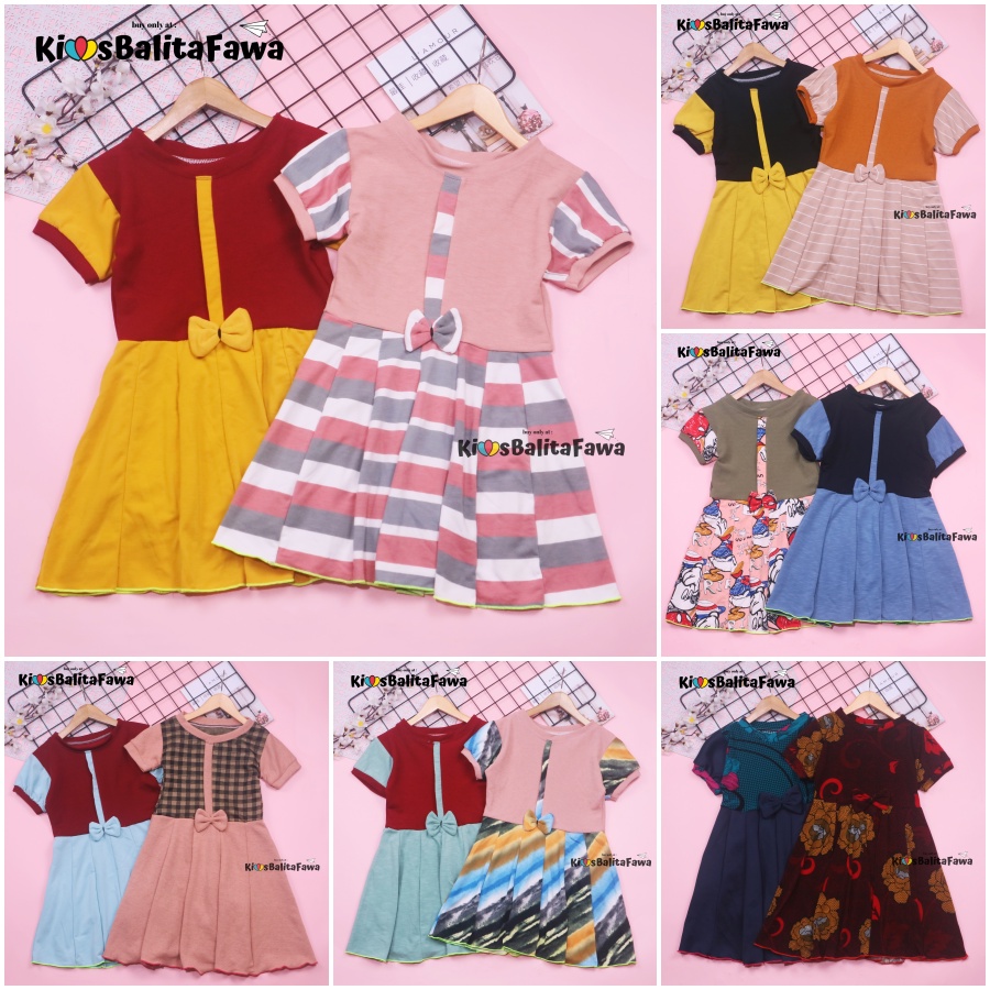 Dress Pita uk 2-3 Tahun / Dres Lengan Anak Perempuan Murah Baju Gaun Pesta Kids Adem Harian