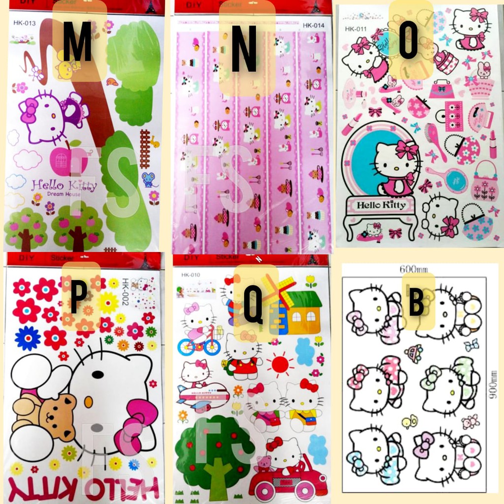 [GD] STICKER HELLO KITTY ANAK CEWEK HELO KITY HK SEPEDA BABY DINDING TEMBOK KAMAR ANAK WALLSTICKER