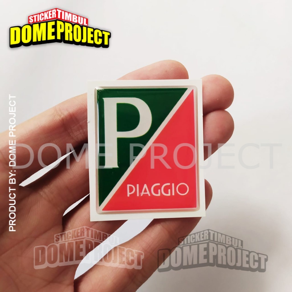 EMBLEM DASI VESPA PIAGGIO HIJAU MERAH ITALY STIKER LENTUR