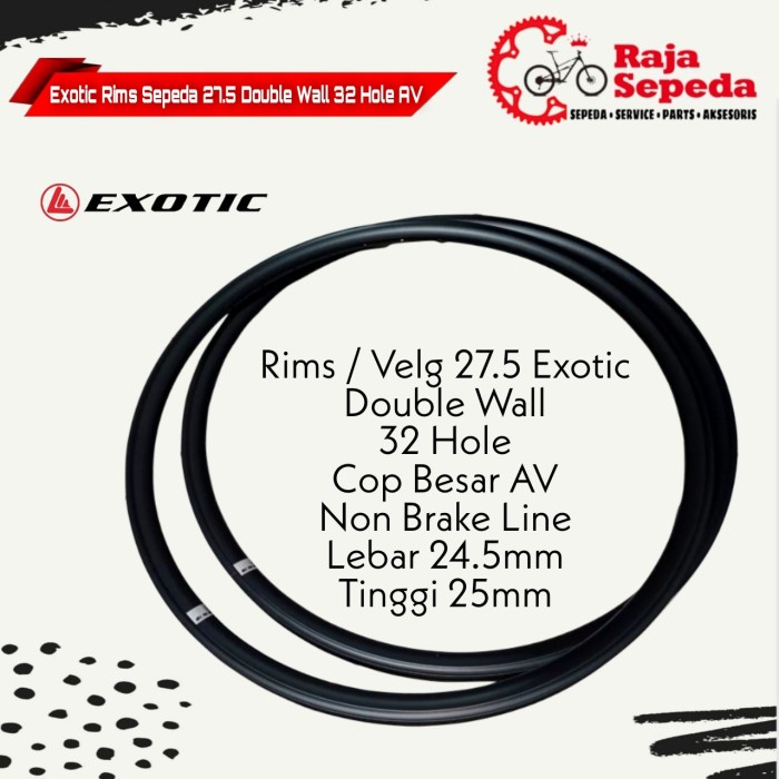 RIMS VELG SEPEDA MTB 27.5 DOUBLE WALL 32 HOLE EXOTIC (SEPASANG)