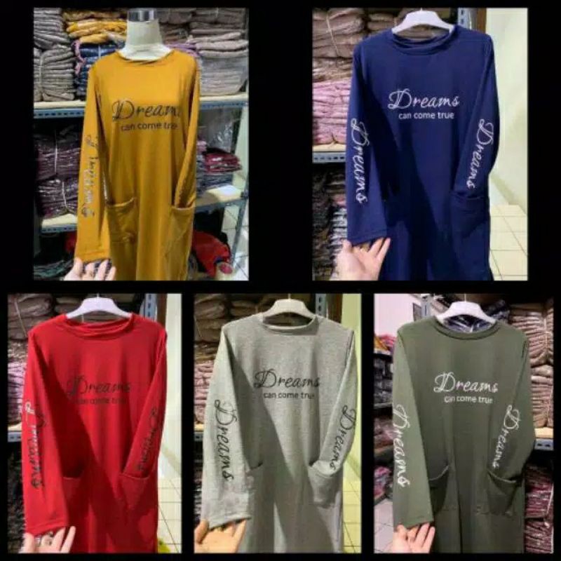 BIG SALEEE!!! TUNIK WANITA DREAM'S CAN COME TRUE (5 WARNA)