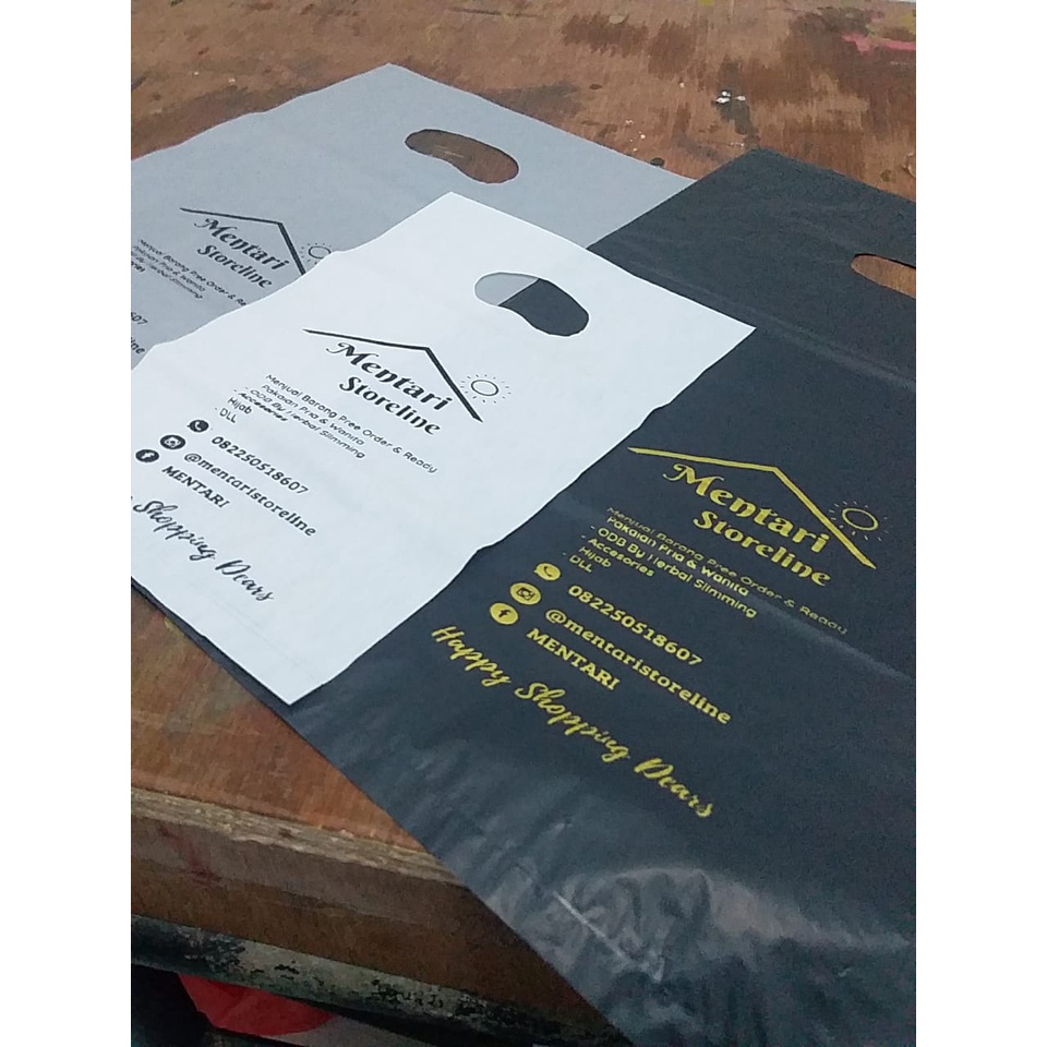 Desain Free Sablon plastik packing Uk.20x30cm Gratis Desain Minim 100/sablon plastik olshop/sablon plastik shopping bag/sablon plastik custom/plastik sablon