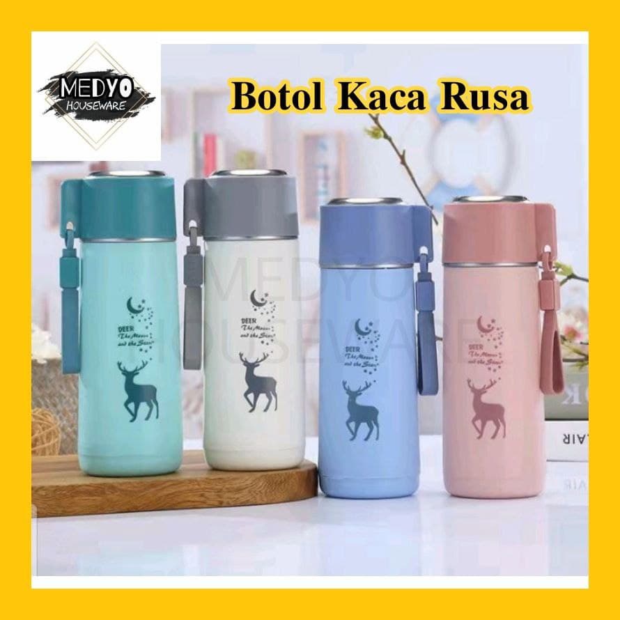 Botol Kaca DEER RUSA Botol Tumbler Kaca Rusa 450ml