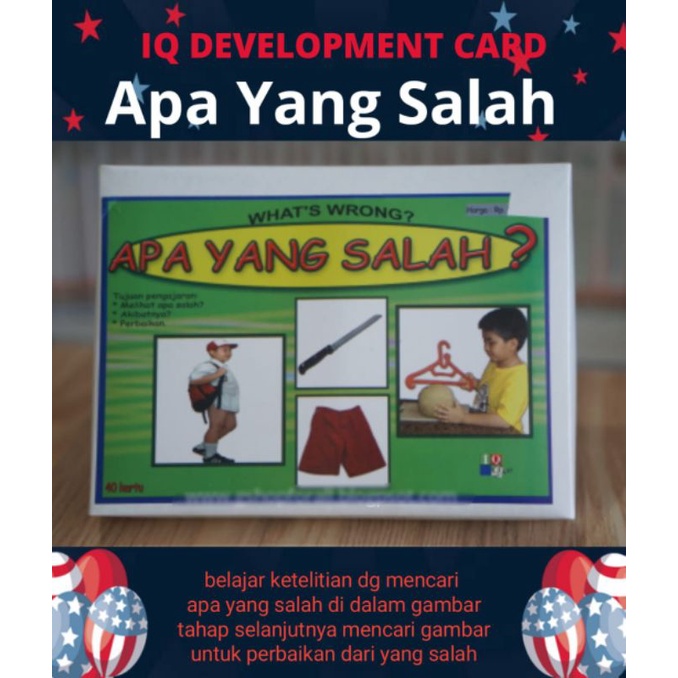 [BLUETOYS] Kartu Apa Yang Salah/IQ Development/Alat Terapi Wicara