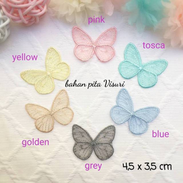 Kupu Renda Warna 4,5 x 3,5