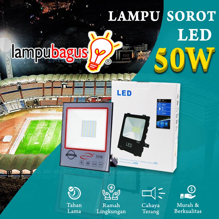 Lampu Sorot 50 Watt Lampu Tembak Led Floodlight Waterproof