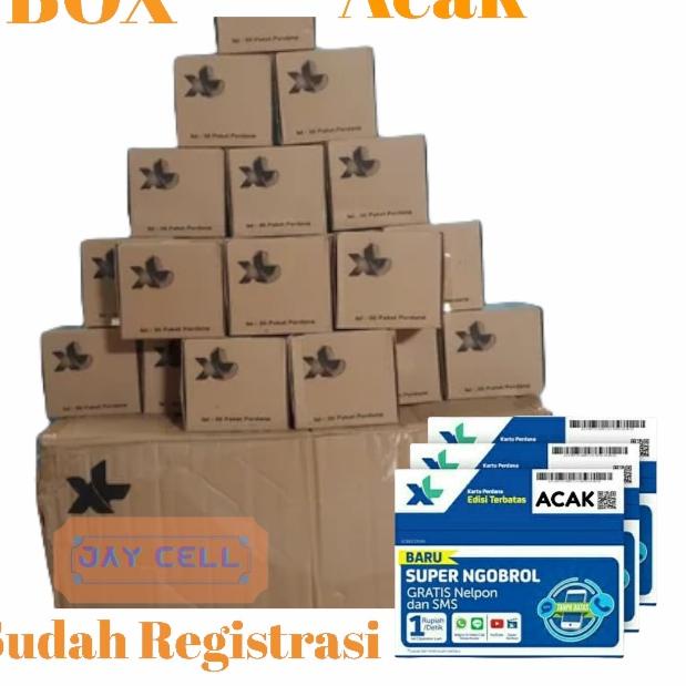 Stok terbatas.. 1 BOX ISI 50 PCS KARTU PERDANA XL ACAK SIAP PAKAI SUDAH REGISTRASI