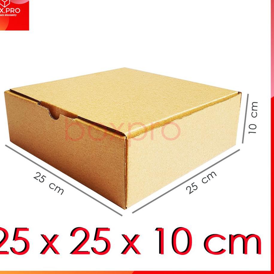 

Reborn Kardus Dus uk 25x25x10 cm ( 5 pcs ) DieCut Box Kotak Packing Aksesoris Baju Makanan Pizza Hij