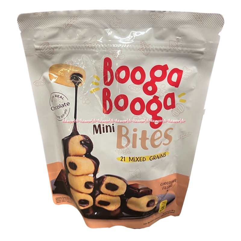 Booga Booga Mini Bites 21mixed Grains 80gr Chocolate Fillag Isi Coklat Strawberry Boogabooga Bogaboga Snack Cemilan isi Cokelat Stroberi Straw Berry