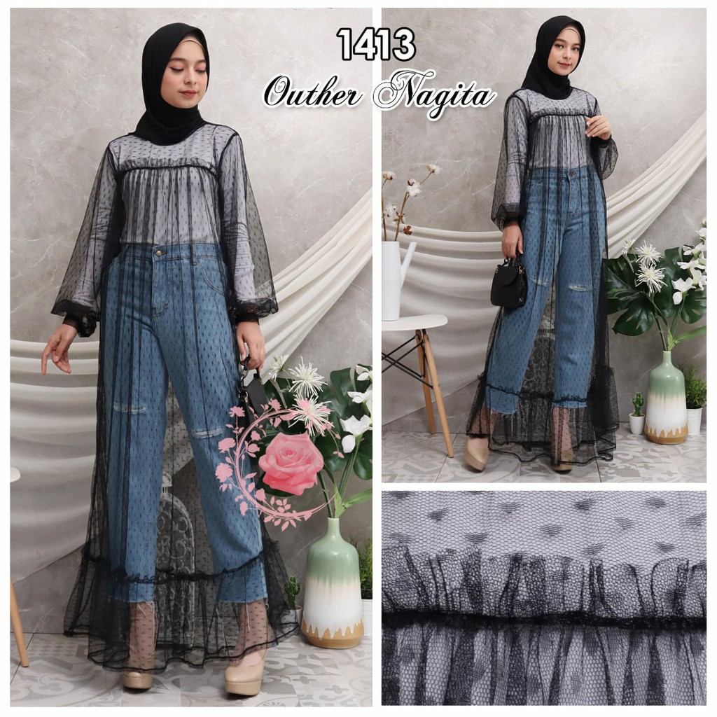 OUTER NAGITA TERBARU GAMIS GAUL 2021 BAJU CEWEK / OUTER NAGITA GAMIS TILLE GAMIS SIMPLE GAMIS NAGITA