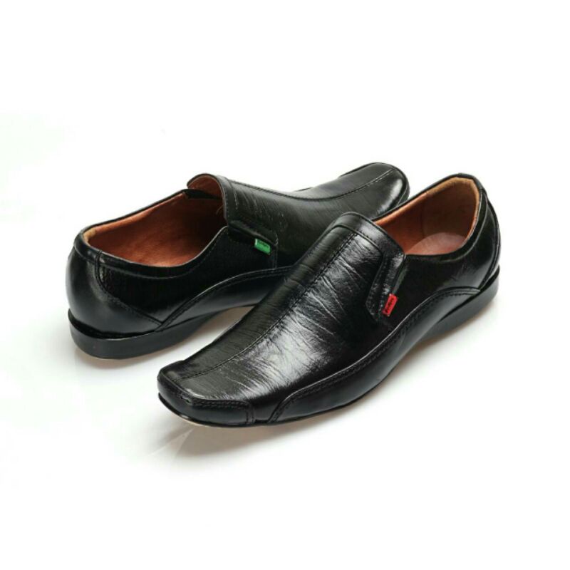 SEPATU FORMAL PRIA CASUAL KULIT SAPI ASLI BLACK BROWN - SepatuFormal Pantofel pria Resmi Formal Hitam coklat Kasual Dinas Kantor Kuliah Kondangan Gereja Kerja PNS Guru KC7066
