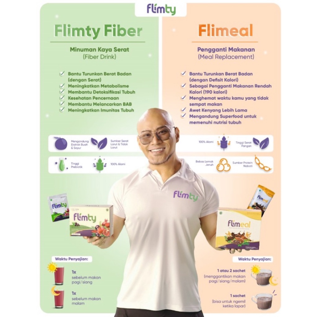 [ BPOM ] Flimeal (Meal Replacement), Minuman Diet Pelangsing Rasa Coklat by Flimty - 1 sachet