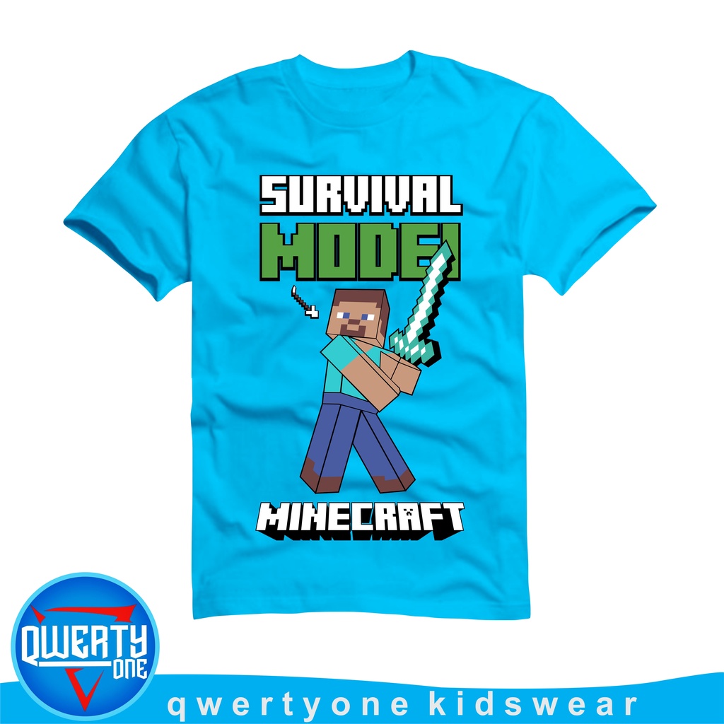 Kaos Distro Anak Laki-Laki Perempuan Minecraft Series 1-12 Tahun