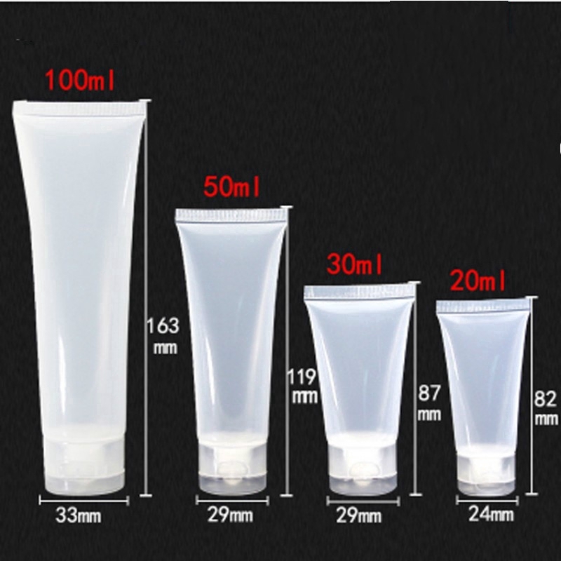 20/30/60/120ml Empty Portable Travel Tubes/ Refillable Tube Scrub Matte Empty Cosmetic Bottle/ White Plastic Lotion Squeeze Tube Jars