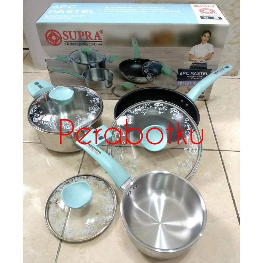 Panci Set SUPRA 6 pcs Pastel / Panci Edisi Chef Renatta / Cookware set