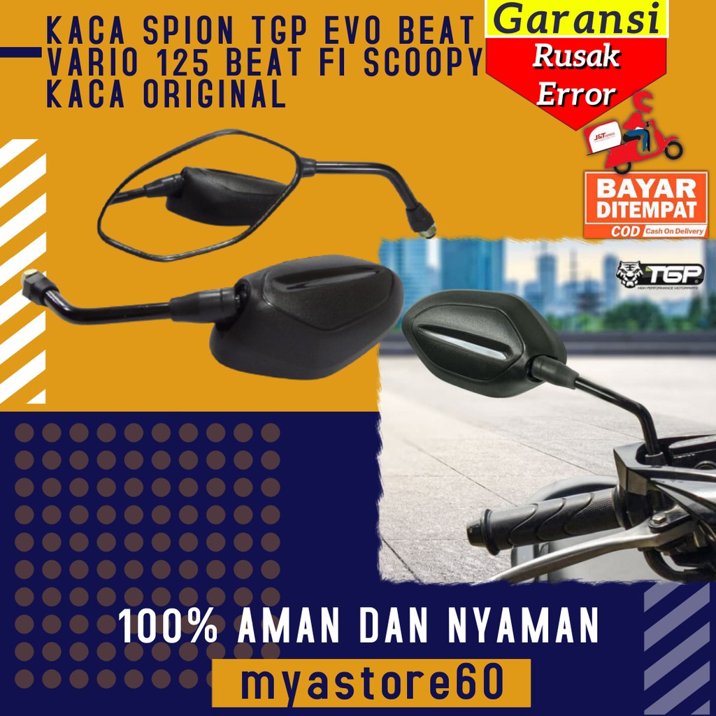 KACA SPION CEMBUNG TGP EVO HONDA MOTOR BEAT VARIO 125 BEAT FI SCOOPY LONG BAR SHORT BAR ORIGINAL TOP