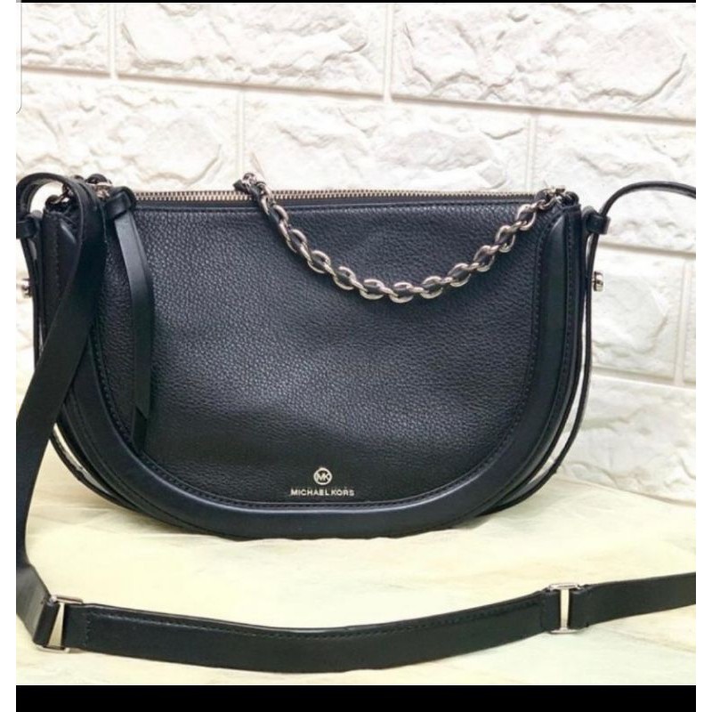 Authentic Tas michael kors jagger small messenger black & luggage asli
