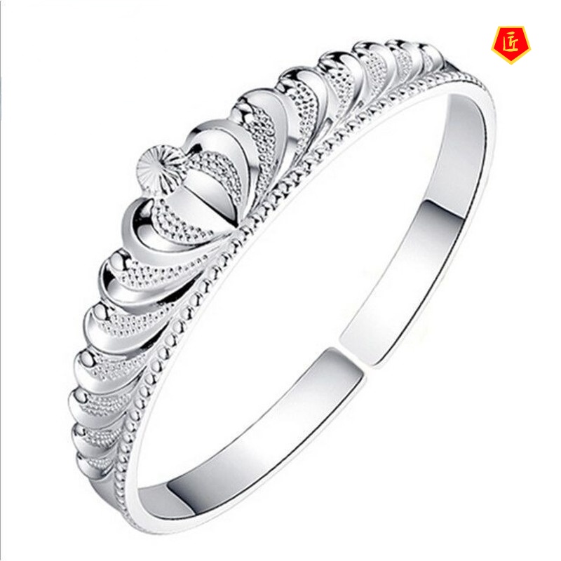 [Ready Stock]Women's Creative Fashion Crown Silver Bracelet