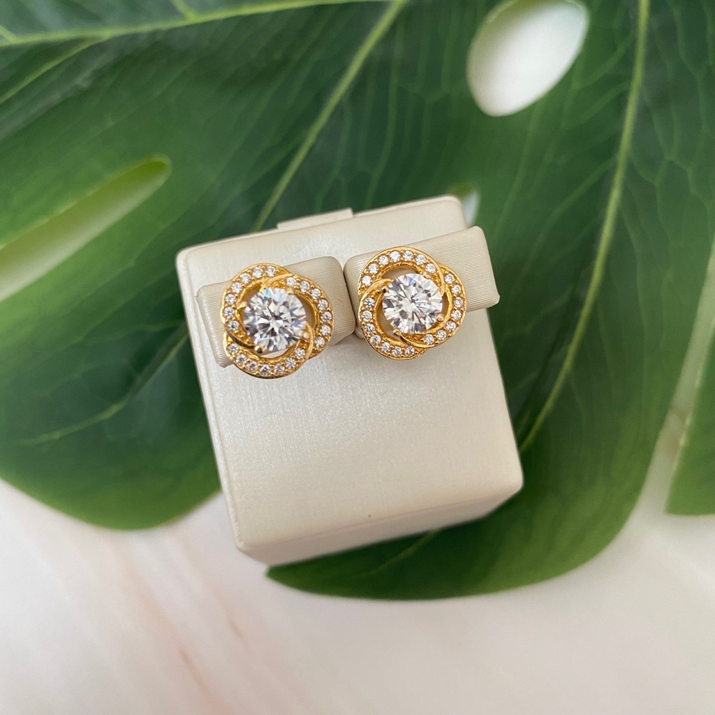 Anting Emas Giwang Fashion Zircon Kadar 70% 3.38 Gram