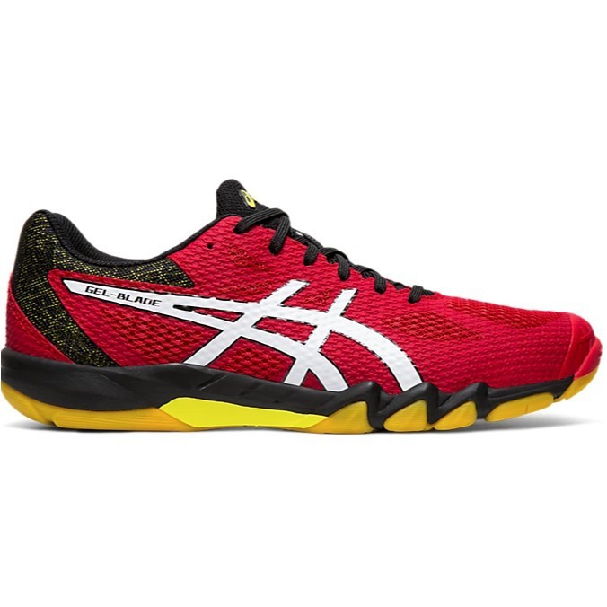 Sepatu Badminton dan Tenis Tennis Asics Gel Blade 7 Red Yellow Original