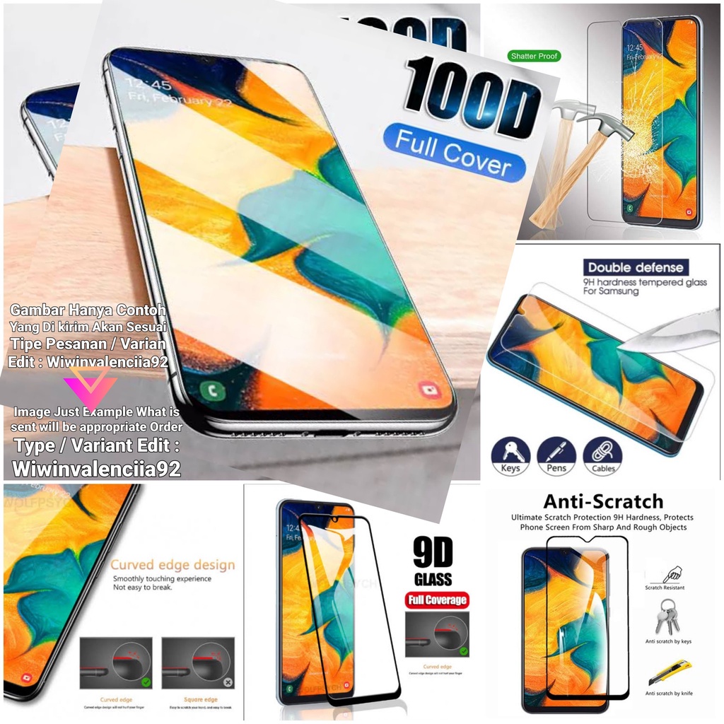 Tempered Glass 9H Curve Full Cover Samsung M10/M11/M12/M10S/M01/M01 CORE/M02/M02S/M20/M20S/M21/M21S/M22  Tempred Kaca Bening-Clear-Glossy Ful Screen/Temperd Not List Black/Pelindung Layar Tanpa Pinggiran Hitam Plus Curved