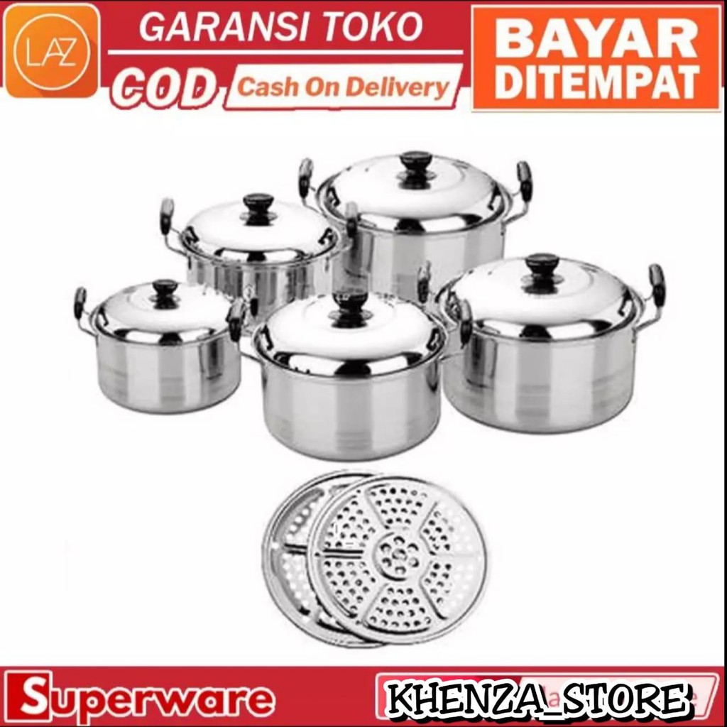✆▲PANCI KINGKO STEAMER / PANCI 555 1 SET ISI 5 PANCI BAHAN STAINLESS STEEL SUPER MURAH TOKO KHENZA S