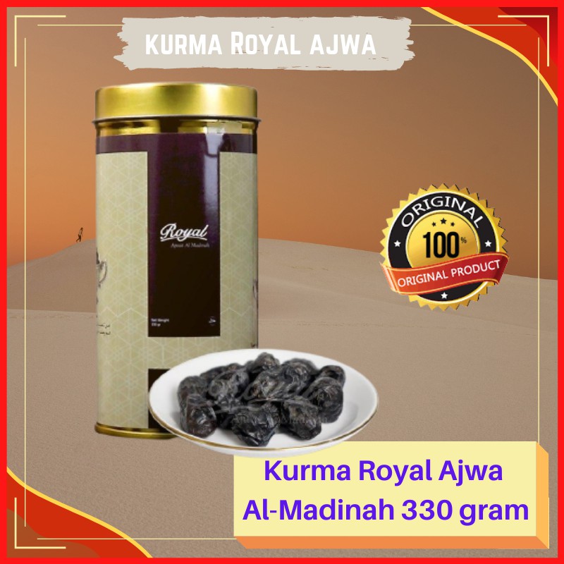 

Kurma Royal Ajwa Al-Madinah 330 gram Kurma Nabi Rasul Kurma Kering Asli Bergaransi