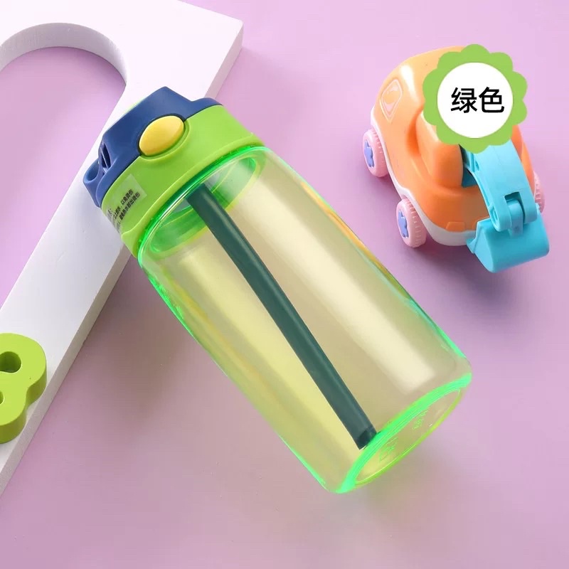 BT 56 BOTOL AIR MINUM ANAK SEKOLAH KARAKTER LUCU UNIK TRITAN BOTTLE WATER FREE BPA 480ML SEDOTAN-POLOS GREEN