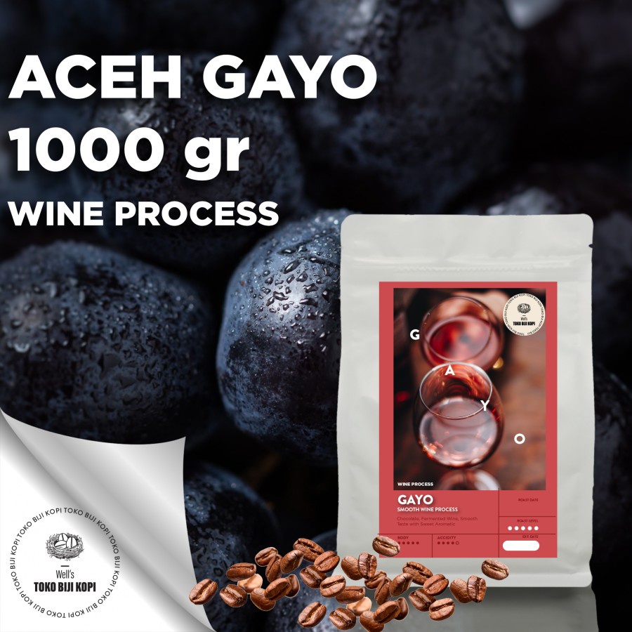 

KOPI ARABIKA GAYO SMOOTH WINE PROCESS ROASTED BEAN COFFEE - 1 KG