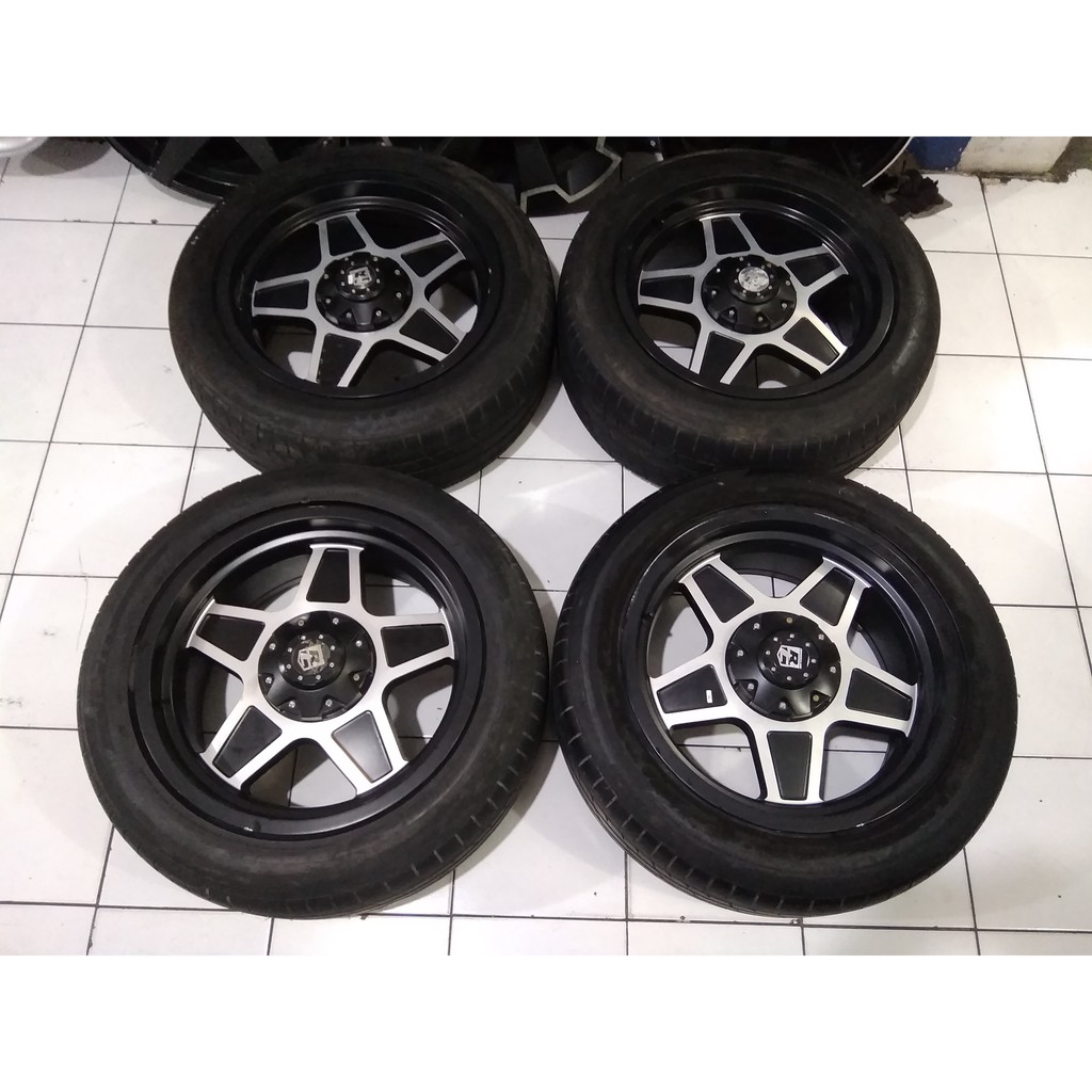 jual velg seken model racing ring 20x9 pcd 6x139 plus ban cocok untuk pajero fortuner dll