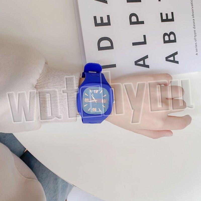 Watchyou A0183 Jam Tangan Wanita / Pria Couple Fashion Color Korean Quartz Square Watches