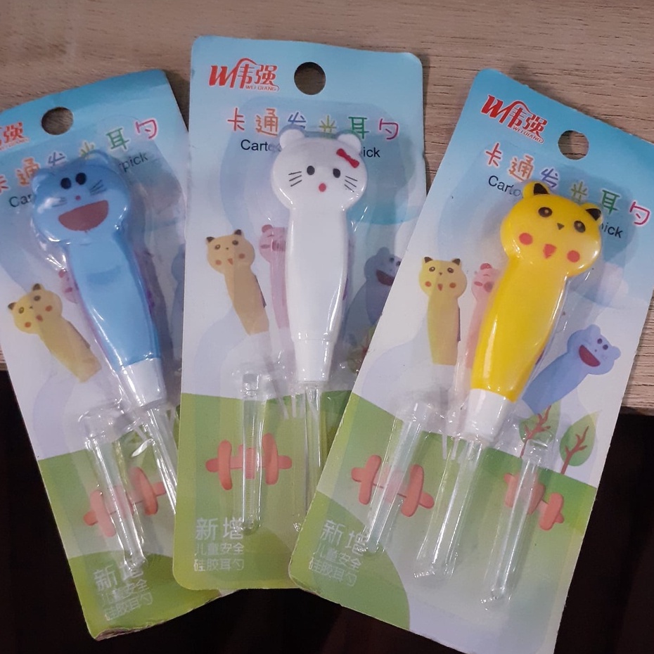 1 SET PEMBERSIH TELINGA ANAK - Korek Telinga Dengan Lampu LED Anak chn earpick ear