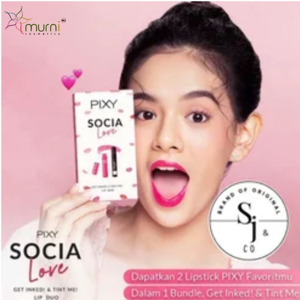 PIXY SOCIA LOVE GET INKED , TINT ME LIP DUO