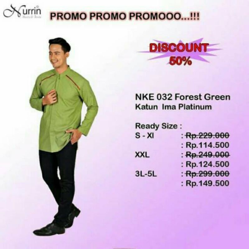 #OBRAL nk 32 hijau,koko dewasa hijau,koko dewasa lengan panjang murah