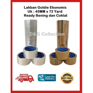 LAKBAN 2 IN 45 MM x 60 YARD/ GOLDIE TAPE OPP LAKBAN ECERAN BENING DAN COKLAT