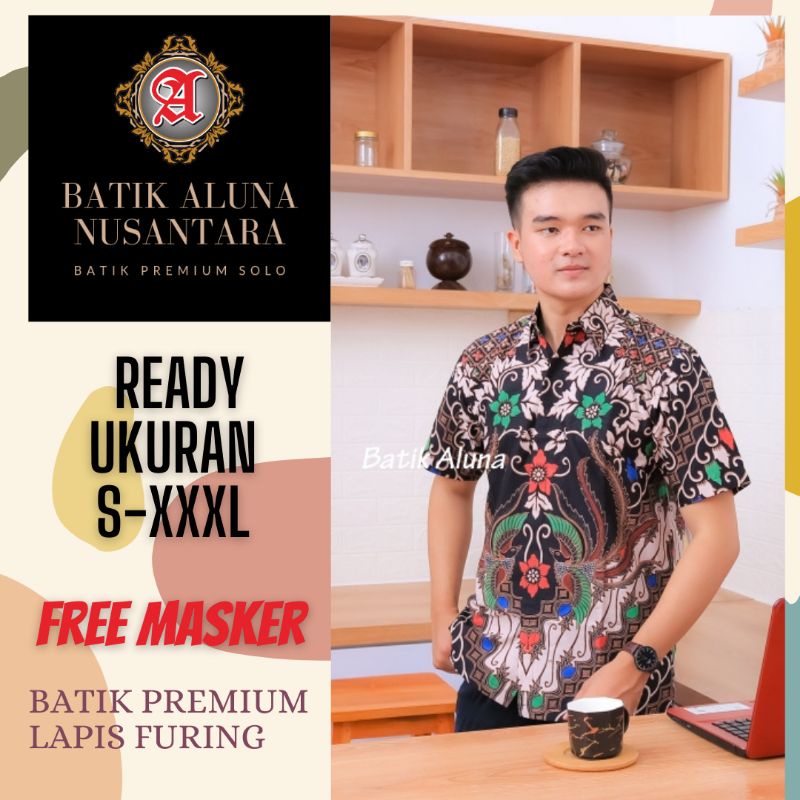 Batik Pria Trendi Lengan Pendek Bahan Katun Halus Lapis Furing Adem Tidak Luntur Jahitan Tailor Bati