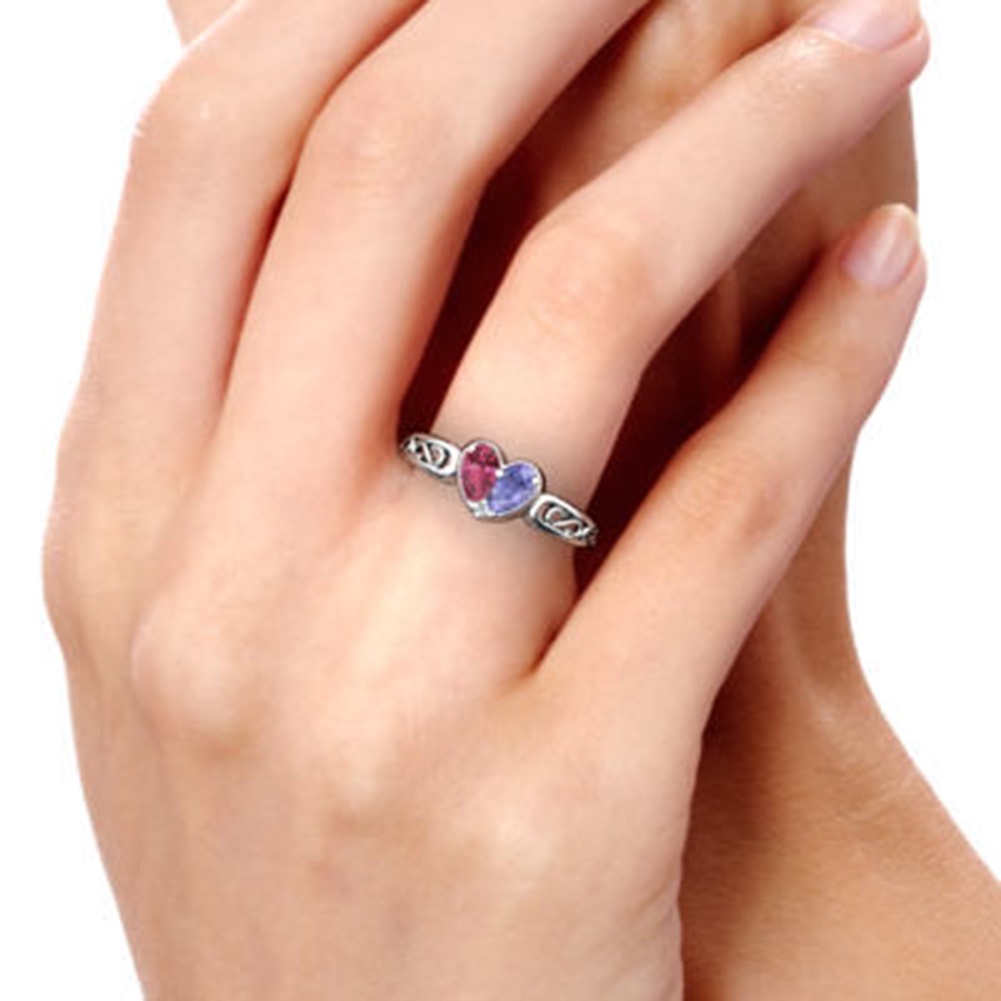 Hu Hu Hu Hu Hu Alat Bantu Pasang Kacamata♡ Cincin Wanita Hias Ruby Amethyst Imitasi Bentuk Hati Untuk Pernikahanhadiah Valentine