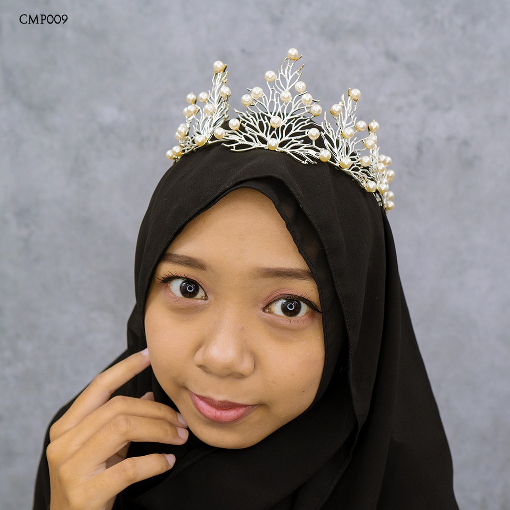 [PRODUK TERBATAS] MAHKOTA BRIDAL TIARA FASHION WANITA ASESORIS SILVER CMP009