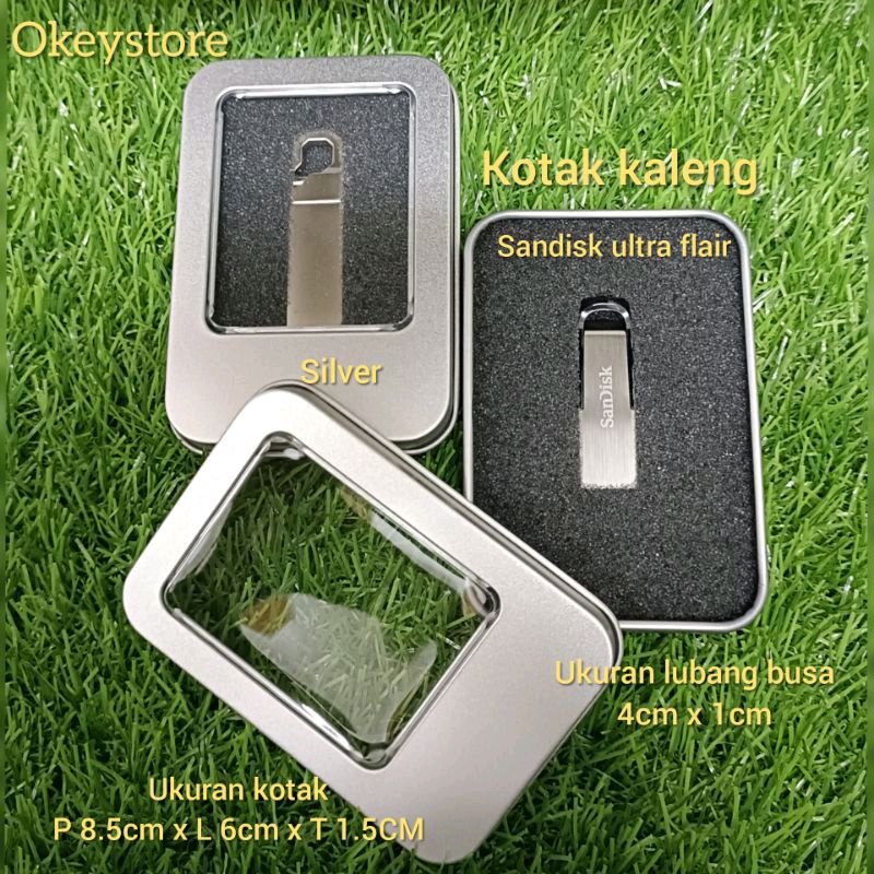 Kotak kaleng flashdisk sandisk ultra flair universal