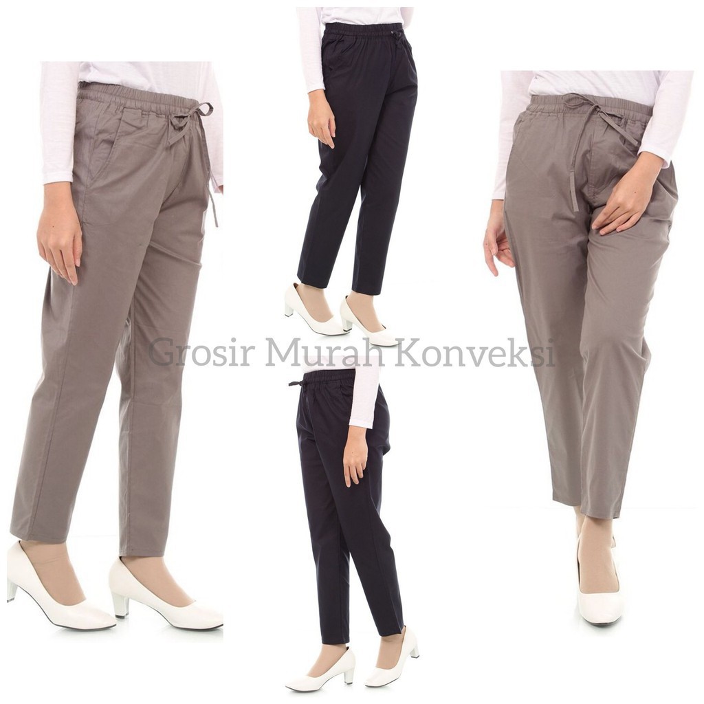 Harem Pants || Celana Kerja Wanita Harem || Celana Panjang Wanita Katun Jumbo Dan Standart - basic regular pants