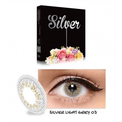 Softlens ICE SILVER - X2 Exoticon | Normal &amp; Minus 0.50 - 2.50 + FREE LENSCASE - KASIMURA